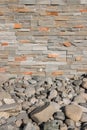 Stone wall background with rocks Royalty Free Stock Photo