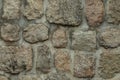 Stone wall background, square shaped stones with cement joints Royalty Free Stock Photo
