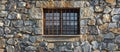 Stone Wall With Barred Window and Bars