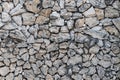 Stone wall built with dried marine sponges.