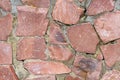 Stone wall bulge texture background natural color closeup selective focus