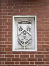 Stone wall carvings on building in Ipswich, UK