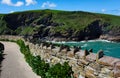 Stone wall at the castle - III - Tintagel Royalty Free Stock Photo