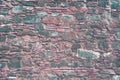 Stone wall Close-up. Texture. Part of the old stone castle wall. Royalty Free Stock Photo