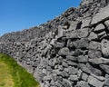 Stone wall at Dun Aonghasa Aran Islands Royalty Free Stock Photo