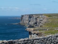 Stone wall at Dun Aonghasa Aran Islands Royalty Free Stock Photo