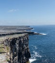 Stone wall at Dun Aonghasa Aran Islands Royalty Free Stock Photo