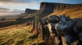 Majestic Rock Ridge Wall In Blantyre, Scotland: A National Geographic Style Photo