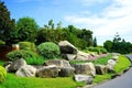 The stone wall garden Royalty Free Stock Photo