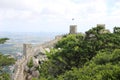 The stone wall of an impregnable Moorish fortress in Sintra