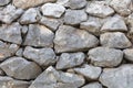 Stone wall from a large cobblestone sandstone close-up Royalty Free Stock Photo