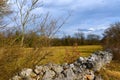 Stone wall next to a field at Kras