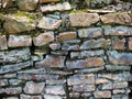 Stone wall of an old house of rocks, old masonry. Texture, stonework Royalty Free Stock Photo