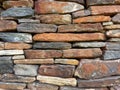 Stone wall pattern from old log cabin chimney Royalty Free Stock Photo