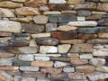Stone wall pattern from old log cabin chimney Royalty Free Stock Photo