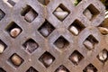 Stone wall with rocks in holes and spiderwebs - Garden