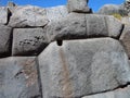 Portion of the wall at the ruins of Saqsaywaman, Cusco City in Peru