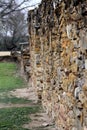 Stone Wall of Spanish Mission Espada Royalty Free Stock Photo
