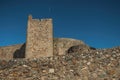 Stone wall and square tower at he Marvao Castle