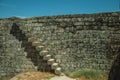 Stone wall with staircase at the Castle of Monsanto Royalty Free Stock Photo