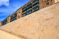 Stone wall and stairs in Valletta, Malta. Empty staircase for background.