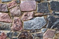 Stone wall texture. gray and red granite stones Royalty Free Stock Photo