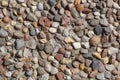 Stone wall texture, road made of small round stones Royalty Free Stock Photo