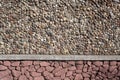 Stone wall texture, road made of small round stones Royalty Free Stock Photo