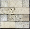 Stone wall texture,travertine tiles facing stone Royalty Free Stock Photo