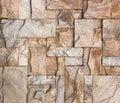 Stone wall texture, travertine tiles facing Royalty Free Stock Photo