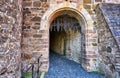 Stone wall with trap gate in Wernigerode Castle Royalty Free Stock Photo