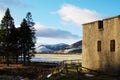 Stone wall in a winter setting Royalty Free Stock Photo