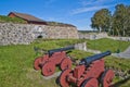 Stone walls at fredriksten fortress Royalty Free Stock Photo