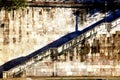 Roman citiscape with shadows and parapets, Lungotevere, Rome, Italy Royalty Free Stock Photo