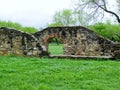 Stone walls in San Antonio Missions National Historical Park, Texas, USA