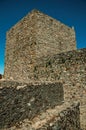 Stone walls and square tower at the Marvao Castle