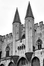 stone walls and towers of the medieval Castle of the Popes Royalty Free Stock Photo