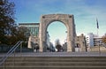 Bridge of Remembrance on Avon River in Christchurch CBD, Canterbury, South Island, New Zealand