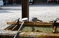 Stone water basin, Wani Ontakeyama Shrine