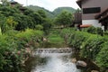 Stone weir on a stream Royalty Free Stock Photo