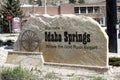 Stone Welcome to Idaho Springs Sign