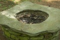 Stone well in Belding Preserve, Vernon, Connecticut, top view.