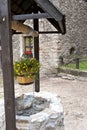 Stone well with flowers