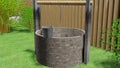Stone well old in garden 3d Royalty Free Stock Photo