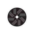 Stone wheel black vector icon design illustration Royalty Free Stock Photo