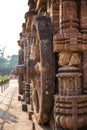 A stone wheel engraved at ancient Hindu Sun Temple, Konark, India. UNESCO Royalty Free Stock Photo