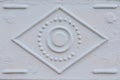 stone white surface with geometric ornamental grey figure and circle for tamplate