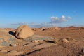 A stone in the wilderness of the blue desert in Egypt