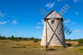 Stone windmill in Gotland, Sweden Royalty Free Stock Photo