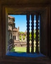 Stone Window of Angkor Wat Royalty Free Stock Photo